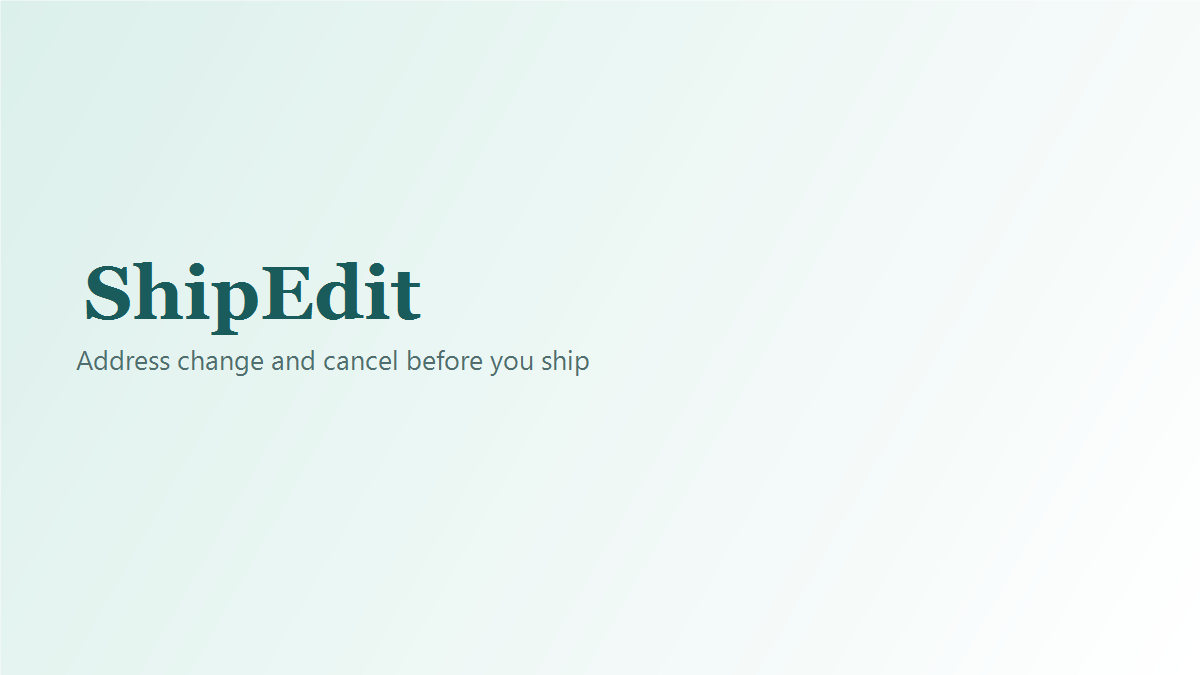 ShipEdit brand on a soft mint background